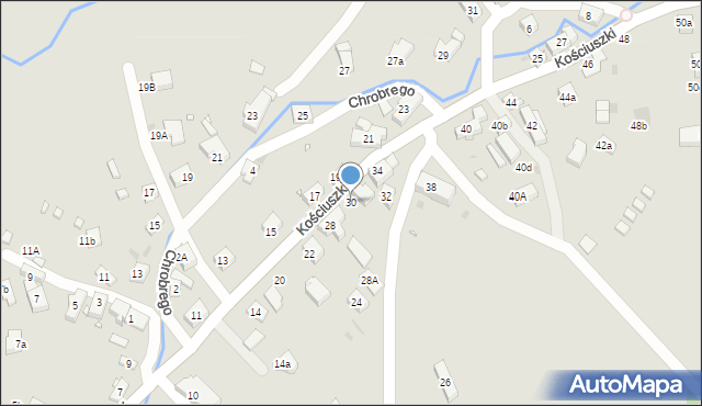 Kudowa-Zdrój, Kościuszki Tadeusza, gen., 30, mapa Kudowa-Zdrój