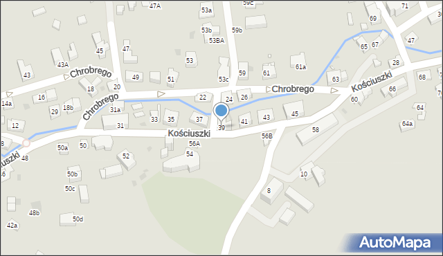 Kudowa-Zdrój, Kościuszki Tadeusza, gen., 39, mapa Kudowa-Zdrój