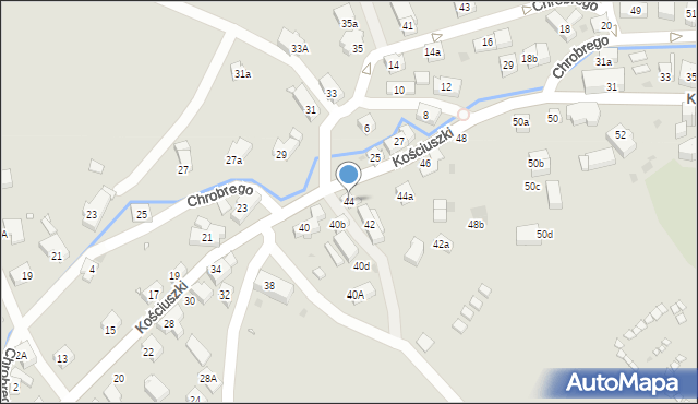 Kudowa-Zdrój, Kościuszki Tadeusza, gen., 44, mapa Kudowa-Zdrój