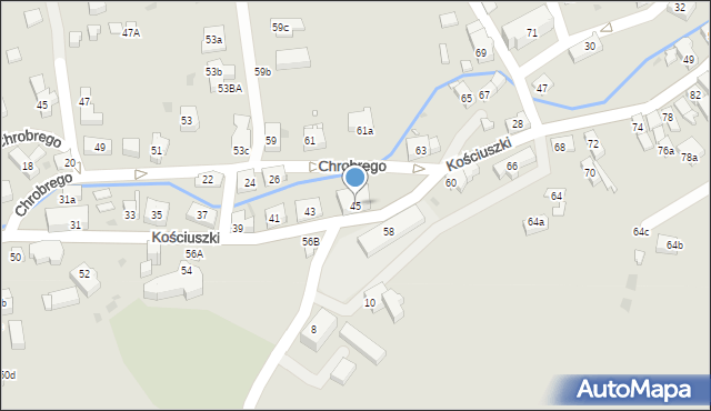 Kudowa-Zdrój, Kościuszki Tadeusza, gen., 45, mapa Kudowa-Zdrój