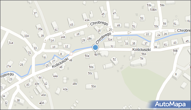 Kudowa-Zdrój, Kościuszki Tadeusza, gen., 50, mapa Kudowa-Zdrój