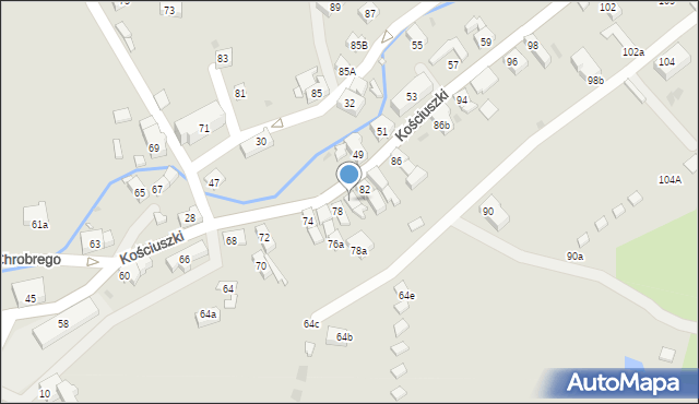 Kudowa-Zdrój, Kościuszki Tadeusza, gen., 80, mapa Kudowa-Zdrój