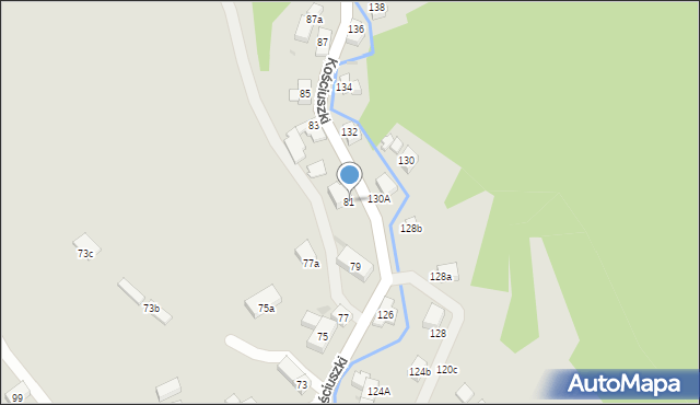 Kudowa-Zdrój, Kościuszki Tadeusza, gen., 81, mapa Kudowa-Zdrój