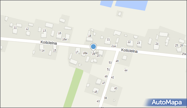 Kuleje, Kościelna, 19, mapa Kuleje