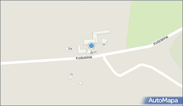 Kunów, Kościelna, 26, mapa Kunów