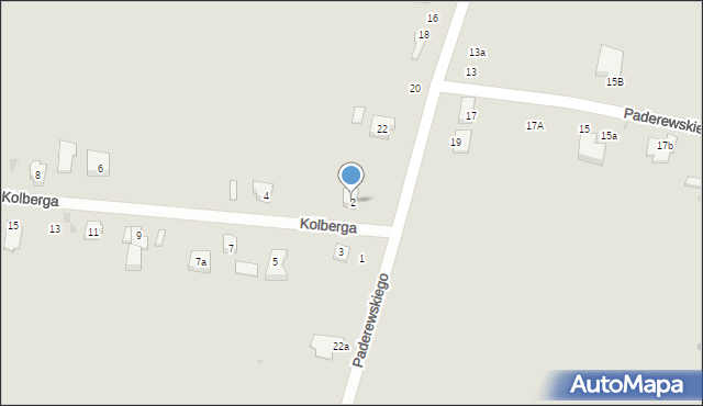 Kutno, Kolberga Oskara, 2, mapa Kutno