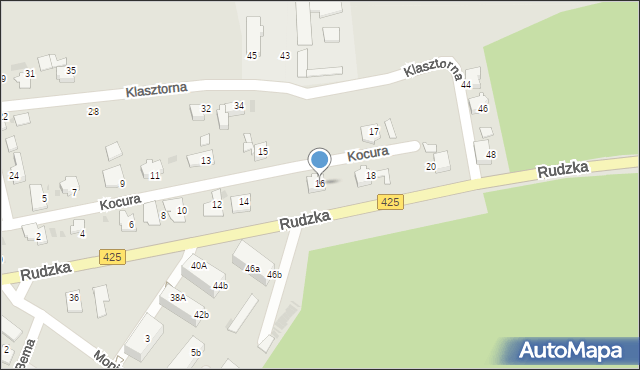 Kuźnia Raciborska, Kocura, 16, mapa Kuźnia Raciborska
