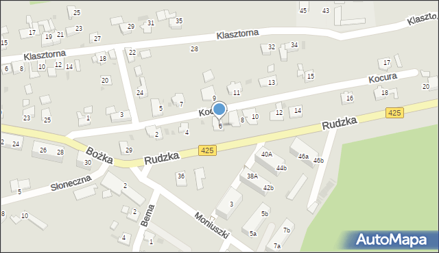 Kuźnia Raciborska, Kocura, 6, mapa Kuźnia Raciborska