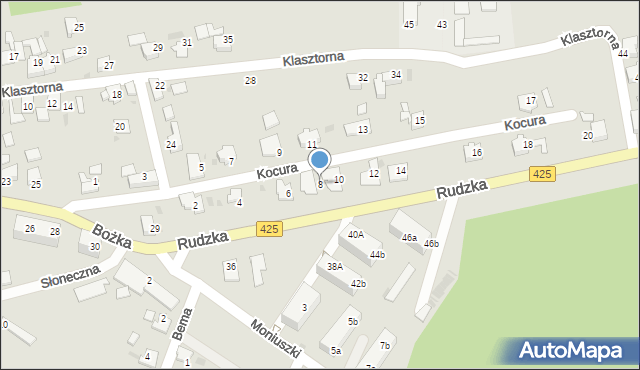 Kuźnia Raciborska, Kocura, 8, mapa Kuźnia Raciborska