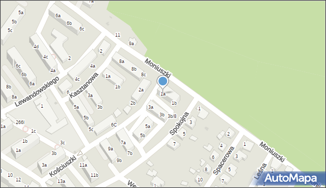 Kuźnia Raciborska, Kościuszki Tadeusza, gen., 1a, mapa Kuźnia Raciborska