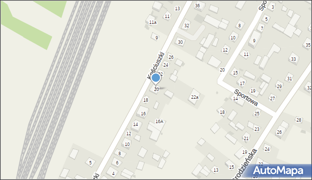 Kuźnica, Kościuszki Tadeusza, gen., 20, mapa Kuźnica