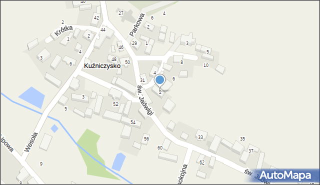 Kuźniczysko, Kościelna, 2, mapa Kuźniczysko