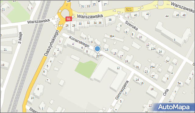 Kwidzyn, Konarskiego, 10, mapa Kwidzyn