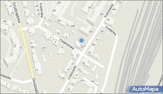 Kwidzyn, Kościuszki Tadeusza, gen., 31, mapa Kwidzyn