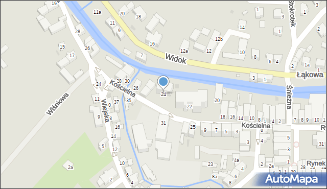 Lądek-Zdrój, Kościelna, 24, mapa Lądek-Zdrój