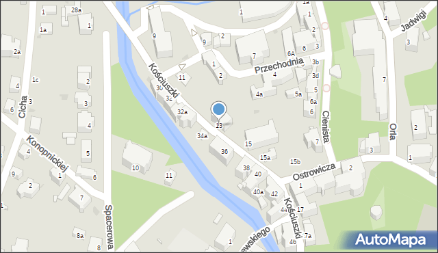 Lądek-Zdrój, Kościuszki Tadeusza, gen., 13, mapa Lądek-Zdrój