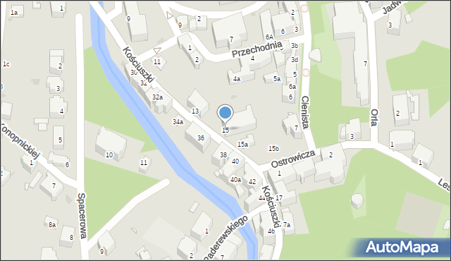 Lądek-Zdrój, Kościuszki Tadeusza, gen., 15, mapa Lądek-Zdrój