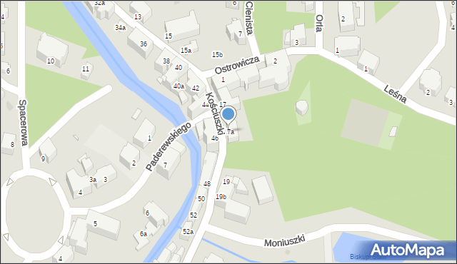 Lądek-Zdrój, Kościuszki Tadeusza, gen., 17a, mapa Lądek-Zdrój