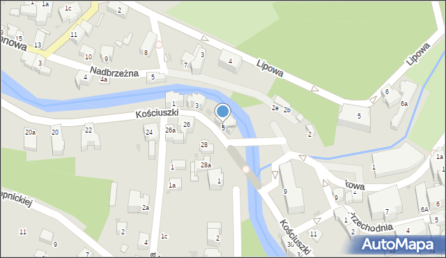 Lądek-Zdrój, Kościuszki Tadeusza, gen., 5, mapa Lądek-Zdrój