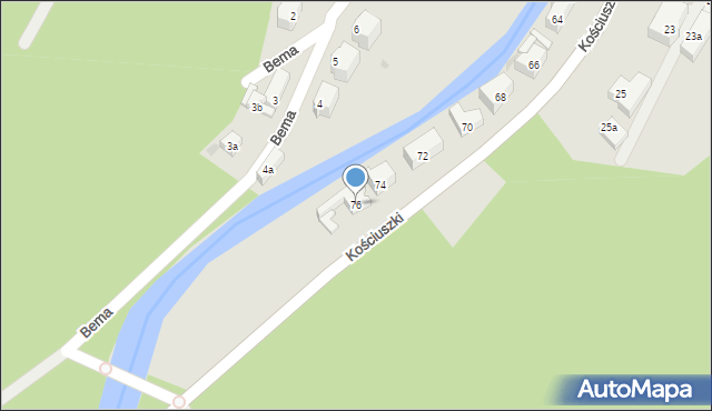 Lądek-Zdrój, Kościuszki Tadeusza, gen., 76, mapa Lądek-Zdrój
