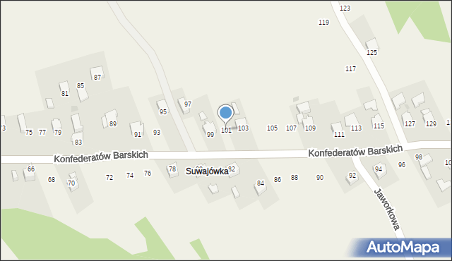 Lanckorona, Konfederatów Barskich, 101, mapa Lanckorona