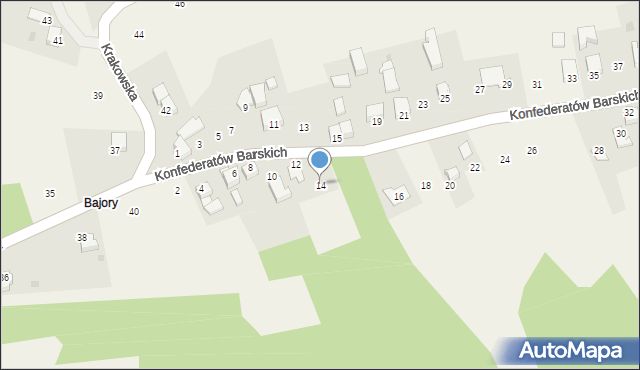 Lanckorona, Konfederatów Barskich, 14, mapa Lanckorona