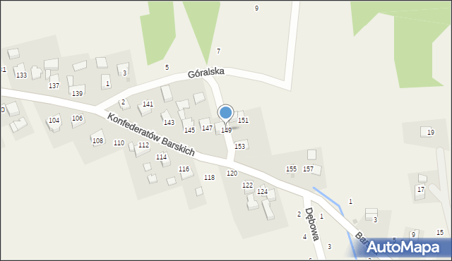 Lanckorona, Konfederatów Barskich, 149, mapa Lanckorona