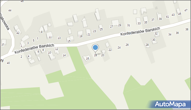 Lanckorona, Konfederatów Barskich, 18, mapa Lanckorona