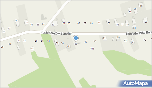 Lanckorona, Konfederatów Barskich, 58, mapa Lanckorona