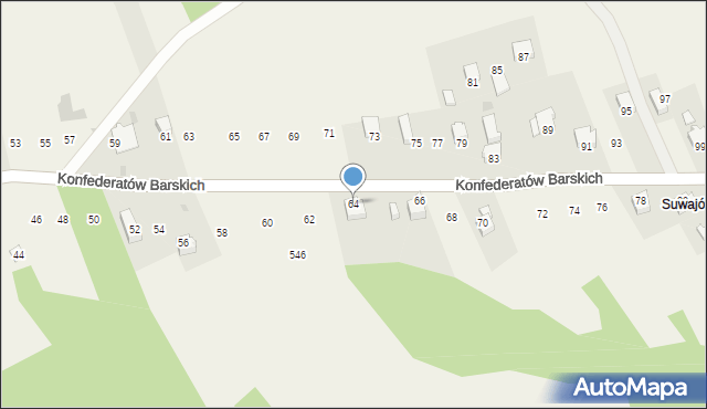 Lanckorona, Konfederatów Barskich, 64, mapa Lanckorona