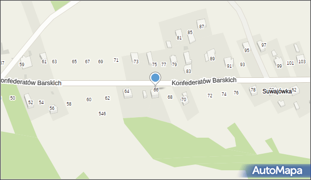 Lanckorona, Konfederatów Barskich, 66, mapa Lanckorona