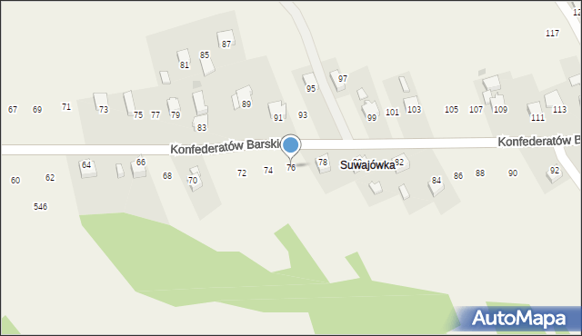 Lanckorona, Konfederatów Barskich, 76, mapa Lanckorona