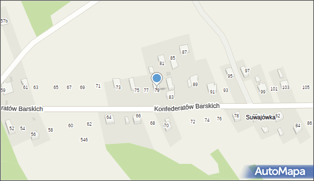 Lanckorona, Konfederatów Barskich, 79, mapa Lanckorona