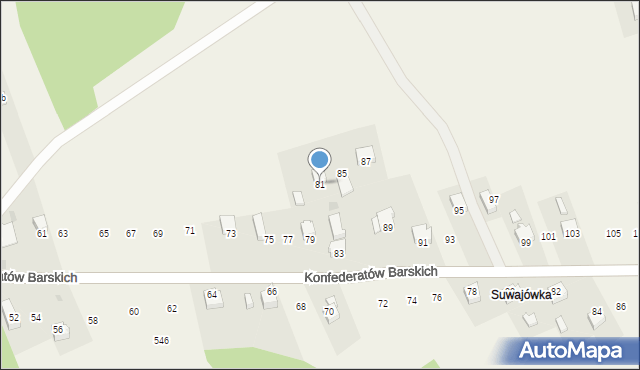 Lanckorona, Konfederatów Barskich, 81, mapa Lanckorona