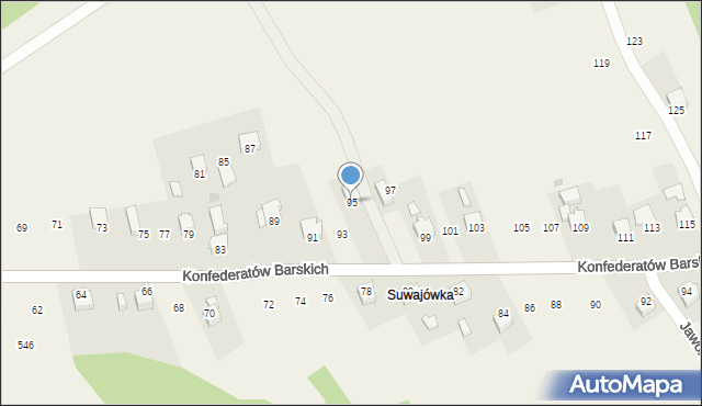 Lanckorona, Konfederatów Barskich, 95, mapa Lanckorona