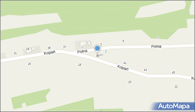 Lanckorona, Kopań, 39, mapa Lanckorona