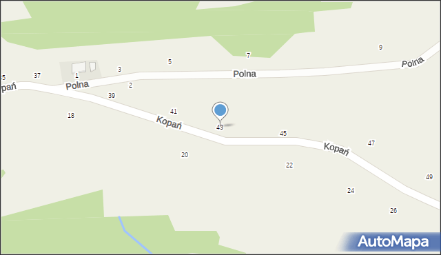 Lanckorona, Kopań, 43, mapa Lanckorona