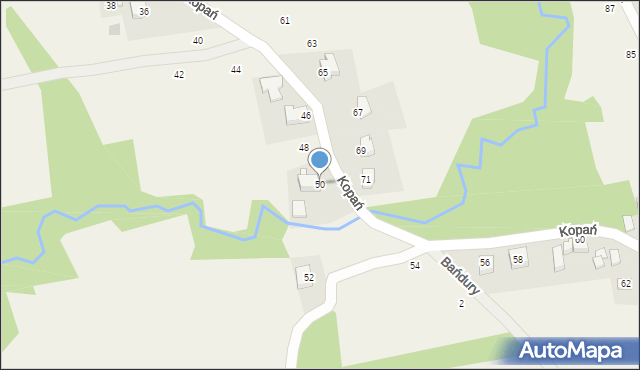 Lanckorona, Kopań, 50, mapa Lanckorona