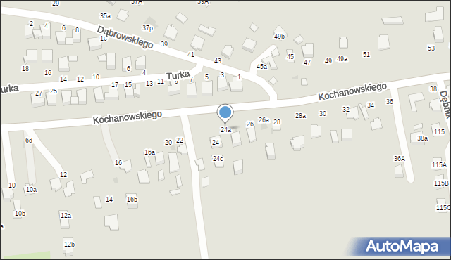 Łańcut, Kochanowskiego Jana, 24a, mapa Łańcut