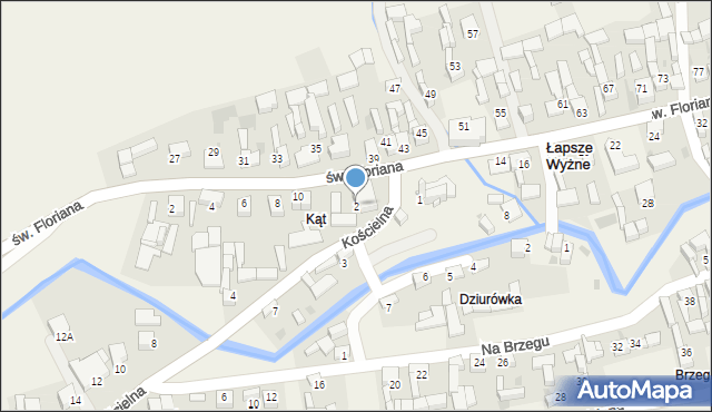 Łapsze Wyżne, Kościelna, 2, mapa Łapsze Wyżne