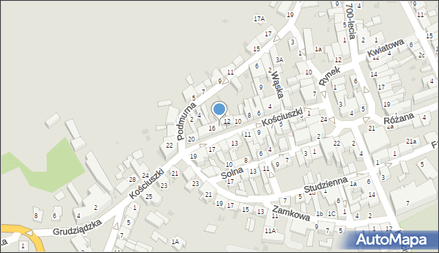 Łasin, Kościuszki Tadeusza, gen., 14, mapa Łasin