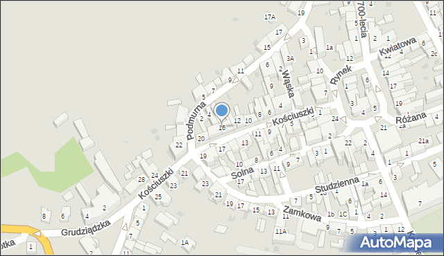 Łasin, Kościuszki Tadeusza, gen., 16, mapa Łasin