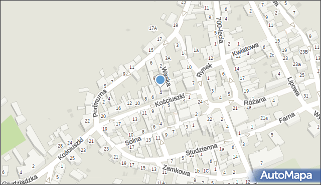 Łasin, Kościuszki Tadeusza, gen., 4, mapa Łasin