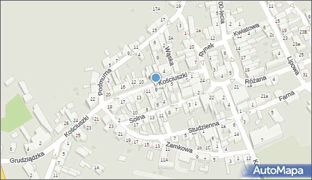 Łasin, Kościuszki Tadeusza, gen., 9, mapa Łasin