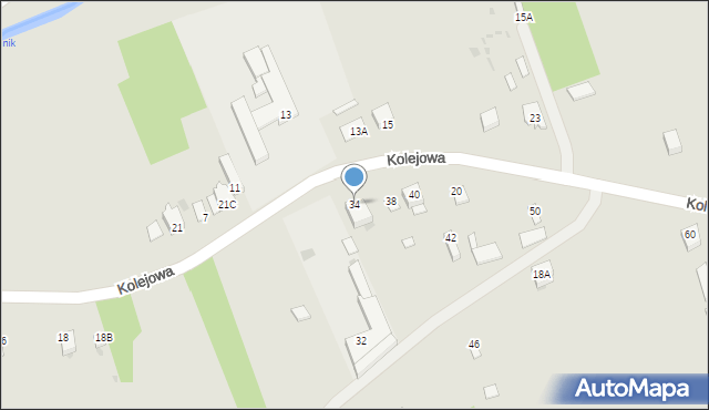 Łaskarzew, Kolejowa, 34, mapa Łaskarzew