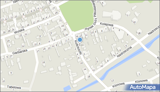 Łaskarzew, Kościuszki Tadeusza, gen., 1A, mapa Łaskarzew