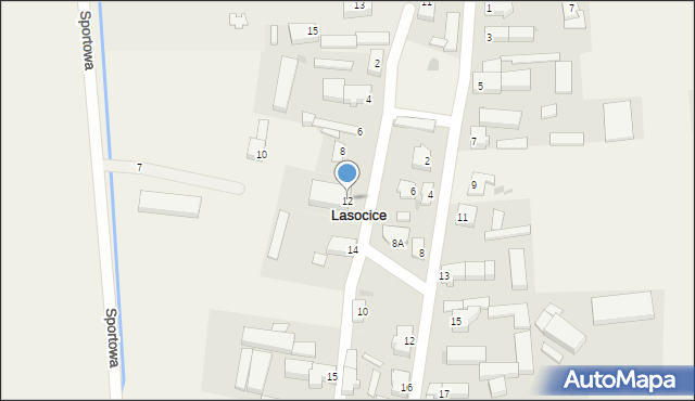 Lasocice, Kościelna, 12, mapa Lasocice