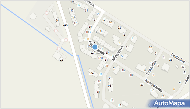 Łazy, Koncertowa, 12B, mapa Łazy