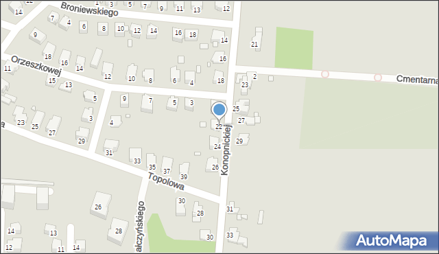 Łazy, Konopnickiej Marii, 22, mapa Łazy