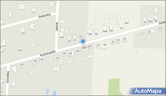 Łazy, Kościuszki Tadeusza, gen., 158, mapa Łazy